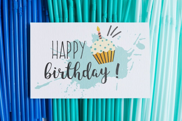 Top View Birthday Card Mockup Psd