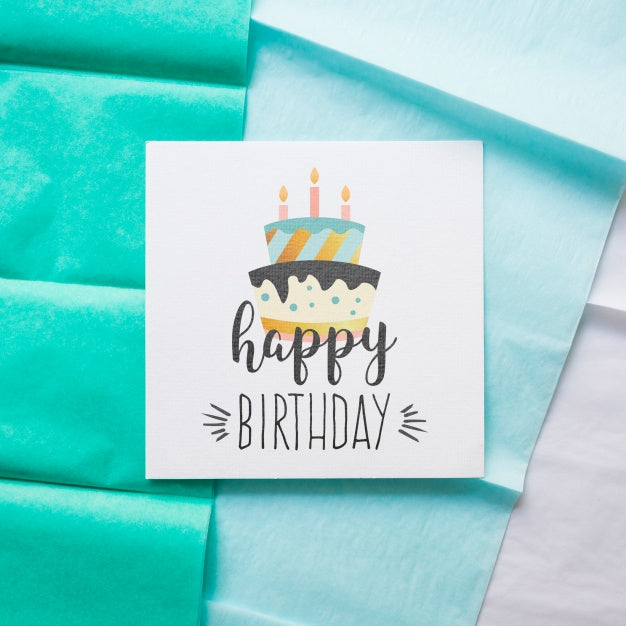 Top View Birthday Card Mockup Psd