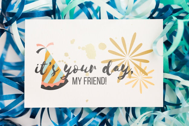 Top View Birthday Card Mockup Psd