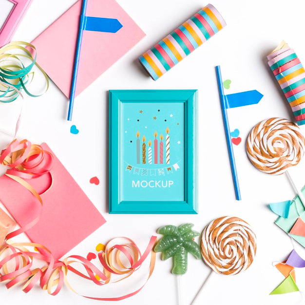 Top View Birthday Concept Psd