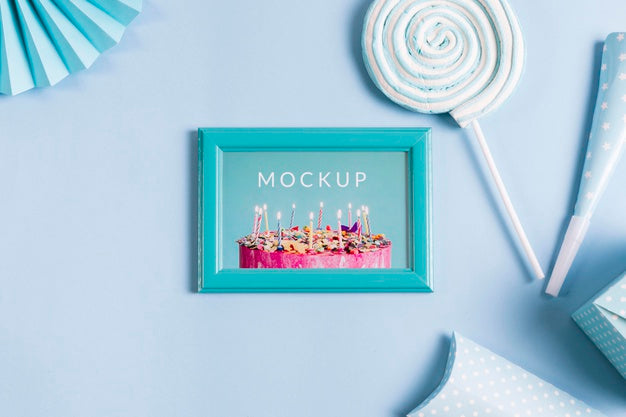 Top View Birthday Concept Psd