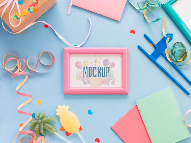 Top View Birthday Concept Psd