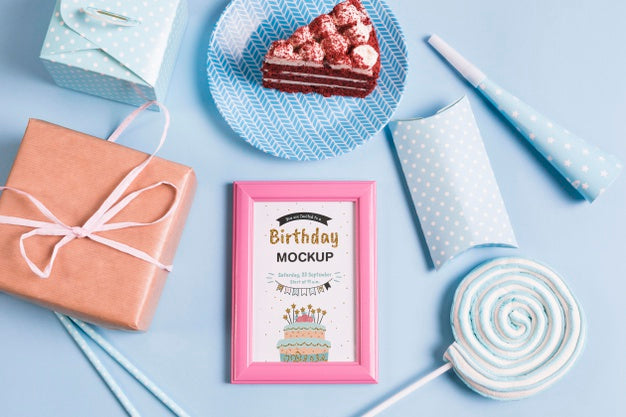 Top View Birthday Concept Psd