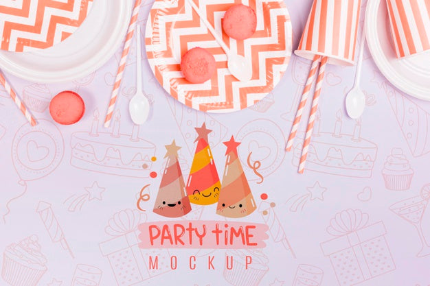 Top View Birthday Concept With Mock-Up Psd