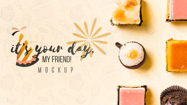 Top View Birthday Concept With Mock-Up Psd