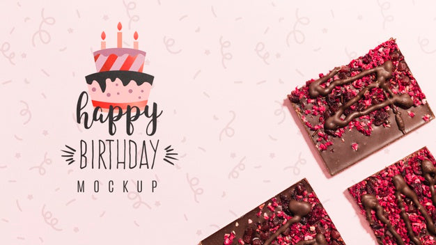 Top View Birthday Concept With Mock-Up Psd