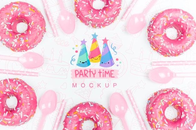 Top View Birthday Concept With Mock-Up Psd