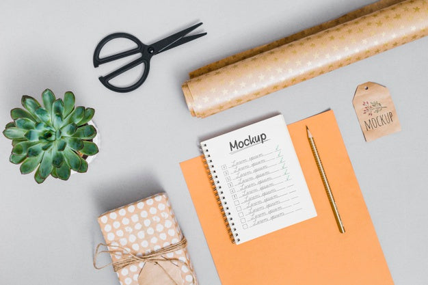 Top View Birthday Present Concept With Mock-Up Psd