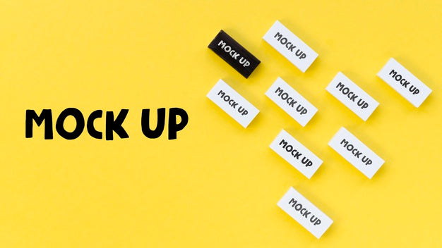 Top View Black And White Mock-Up Small Cards Psd