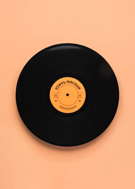 Top View Black Vinyl Mockup Psd