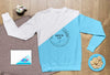 Top View Blue Hoodie Mock-Up With Cookies And Tablet Psd