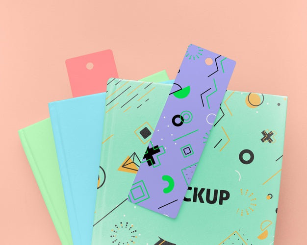 Top View Book And Bookmark Psd