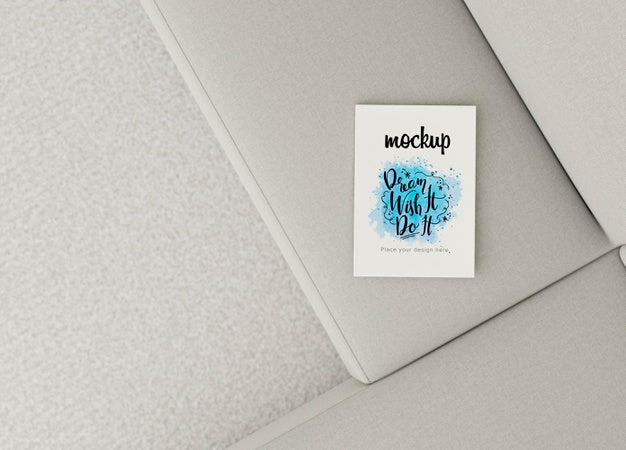 Top View Book Mock-Up On Sofa Psd