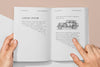 Top View Book Mock-Up With Car Illustration Psd