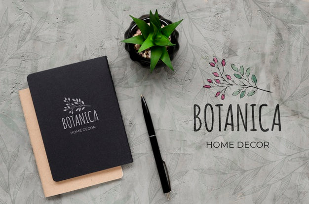 Top View Botanic Home Decor Concept Psd