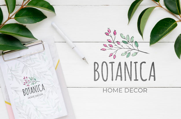 Top View Botanic House Decor With Mock-Up Psd