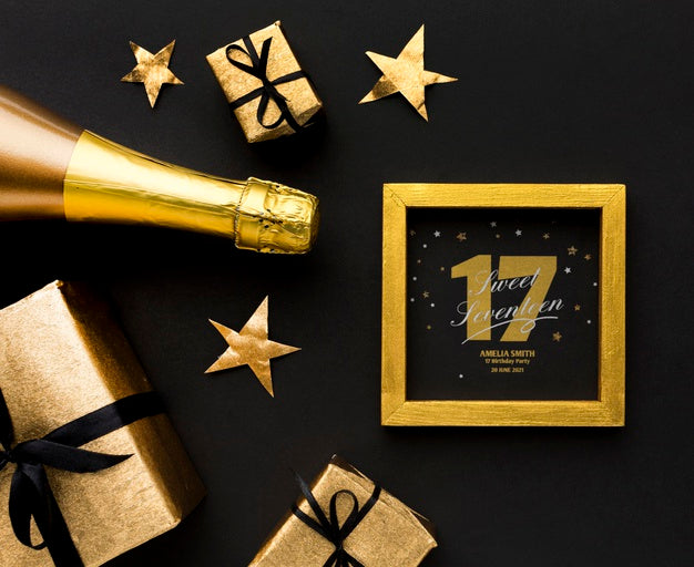 Top View Bottle On Black Background Psd