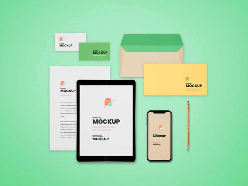 Top View Branding Mockup
