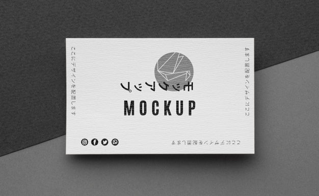 Top View Business Card Mock-Up Arrangement Psd