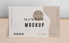 Top View Business Card Mock-Up Arrangement Psd