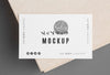 Top View Business Card Mock-Up Composition Psd