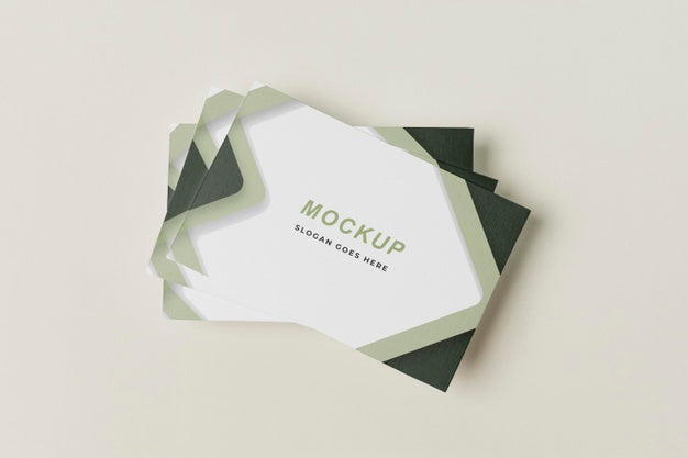 Top View Business Cards Mock-Up Psd