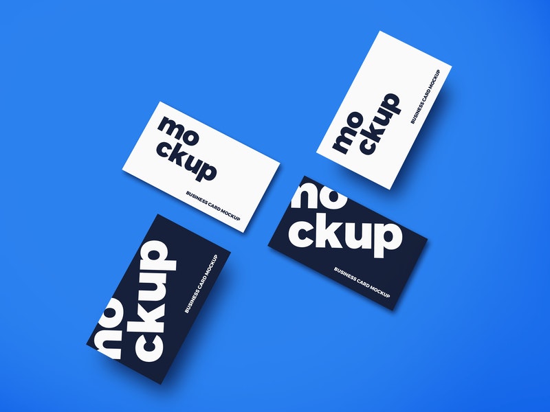 Top View Business Cards Mockup