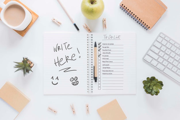 Top View Business Concept With Notes Psd