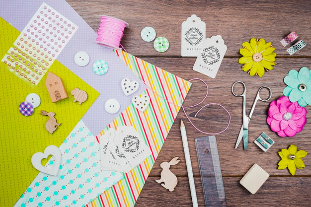 Top View Buttons And Thread Arrangement Psd