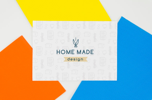 Top View Card On Colorful Background Psd