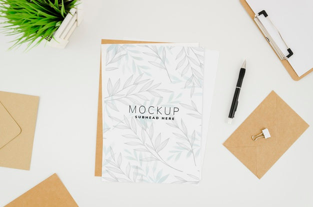 Top View Card On White Background Psd