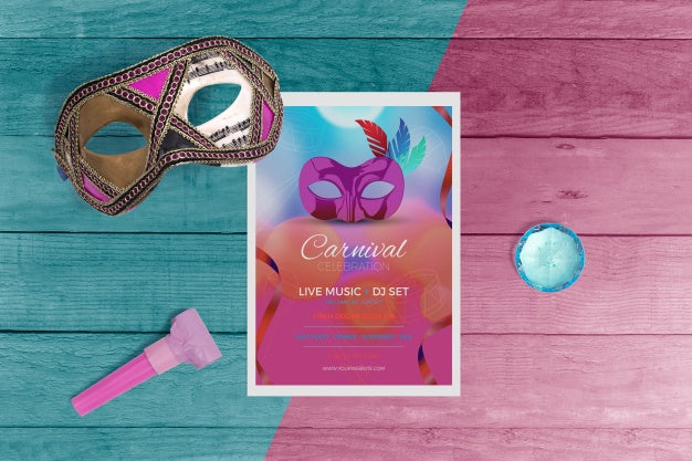 Top View Carnival Mockup With Editable Objects Psd