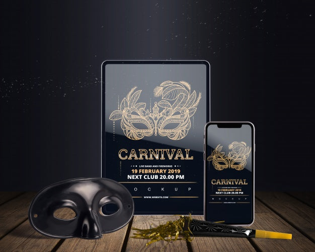 Top View Carnival Mockup With Editable Objects Psd