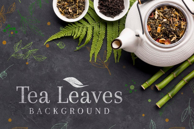 Top View Ceramic Tea Pot With Spices Psd