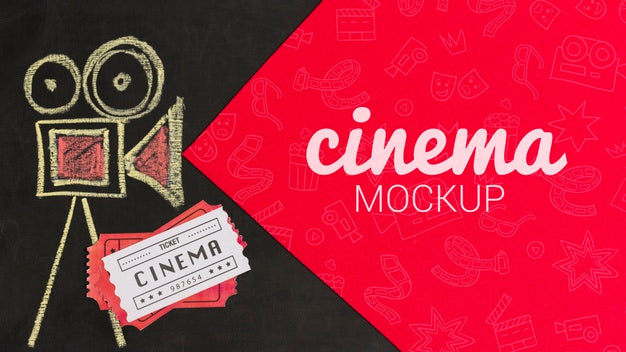 Top View Chalk Movie Composition Psd