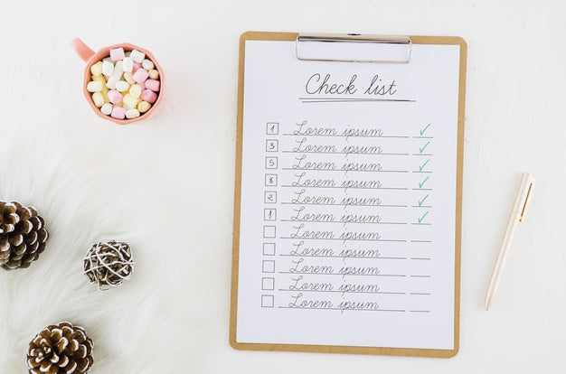 Top View Check List With Mock-Up Psd