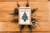 Top View Christmas Composition With Frame Mockup Psd