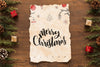 Top View Christmas Composition With Old Paper Mockup Psd