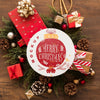 Top View Christmas Composition With Round Paper Mockup Psd