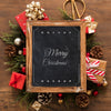 Top View Christmas Composition With Slate Mockup Psd