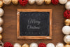 Top View Christmas Composition With Slate Mockup Psd