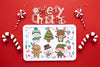 Top View Christmas Concept With Frame Psd