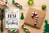 Top View Christmas Concept With Mock-Up Psd