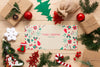 Top View Christmas Elements With Mock-Up Psd