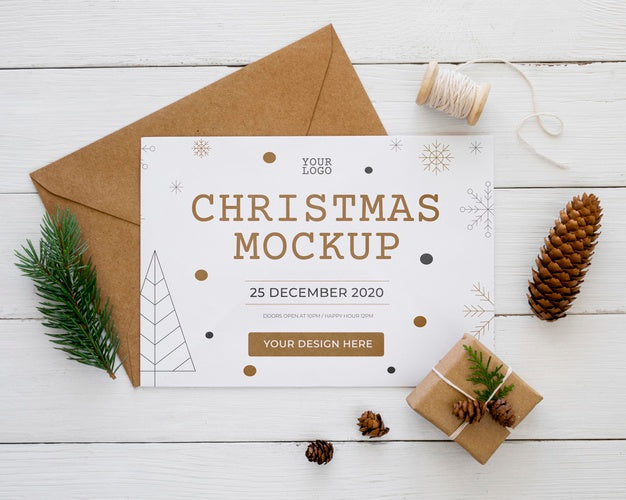 Top View Christmas Eve Assortment Mock-Up Psd