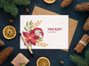 Top View Christmas Eve Composition Mock-Up Psd