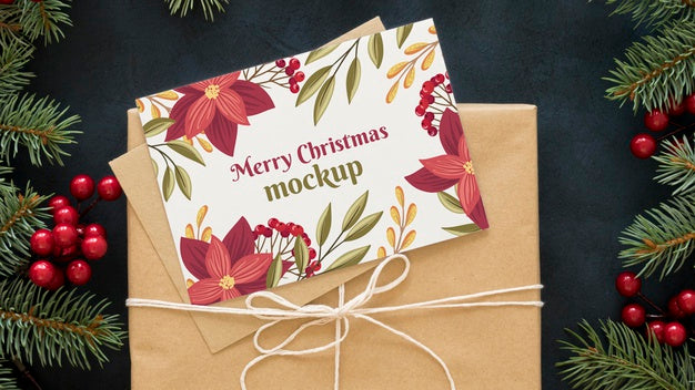 Top View Christmas Eve Composition Psd