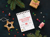 Top View Christmas Eve Composition With Notepad Psd