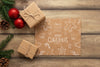 Top View Christmas Gifts With Mock-Up Psd
