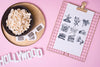 Top View Cinema Assortment On Pink Background Psd